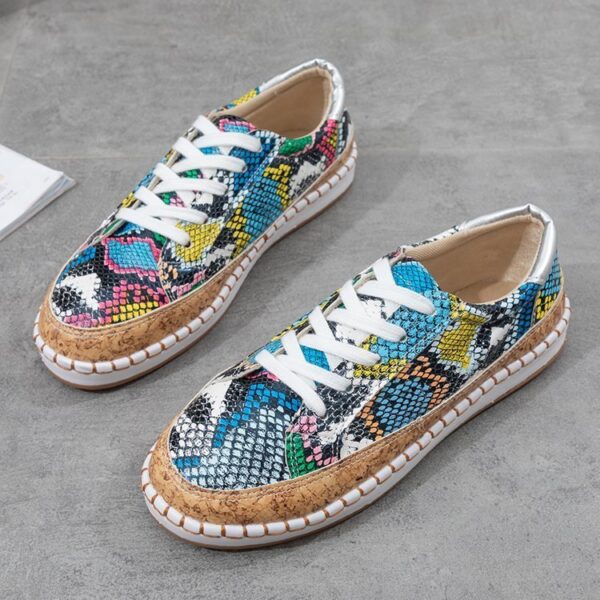 Platform Snake Print Fashion Casual Single Women Shoes - Image 5